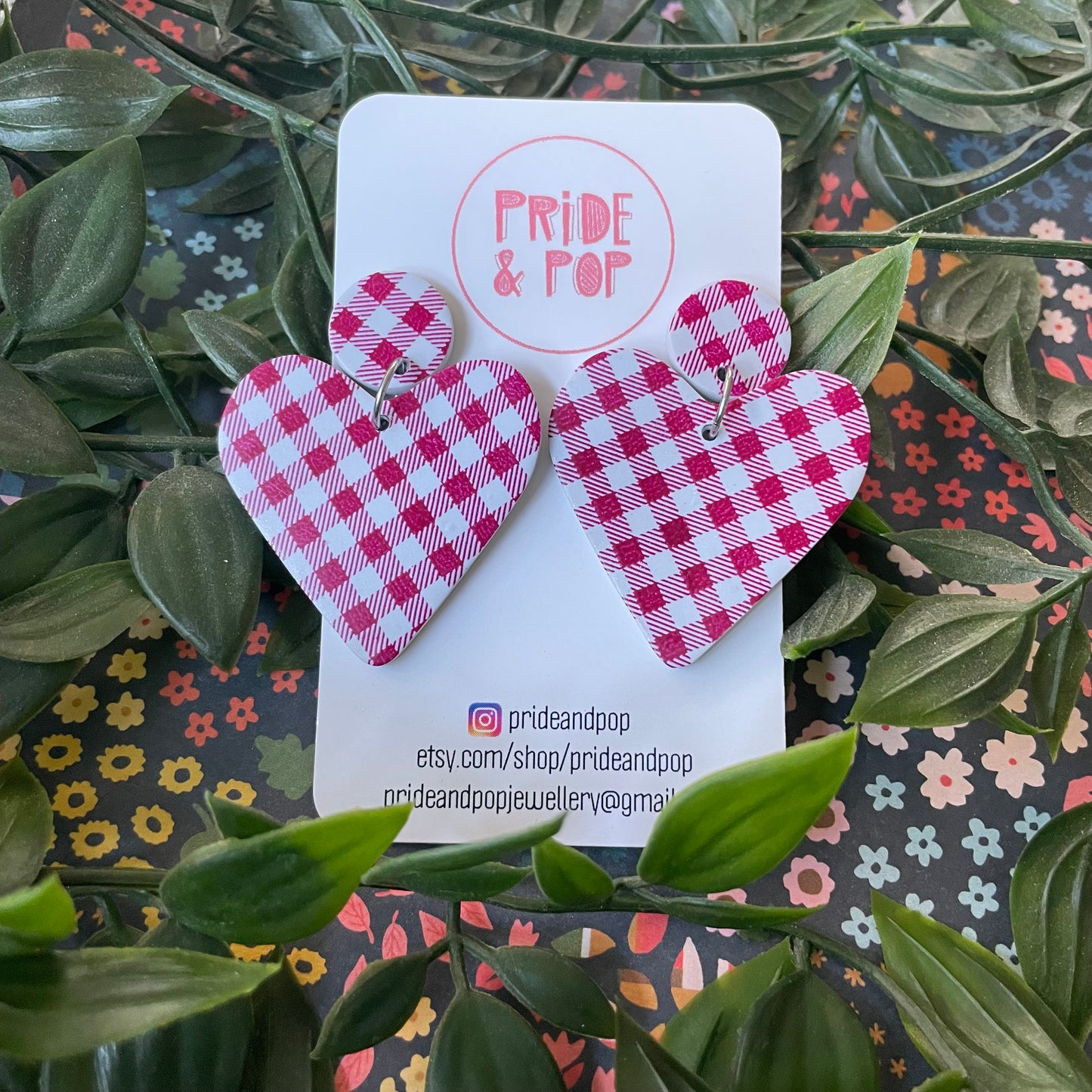 Big Red Checkered Hearts