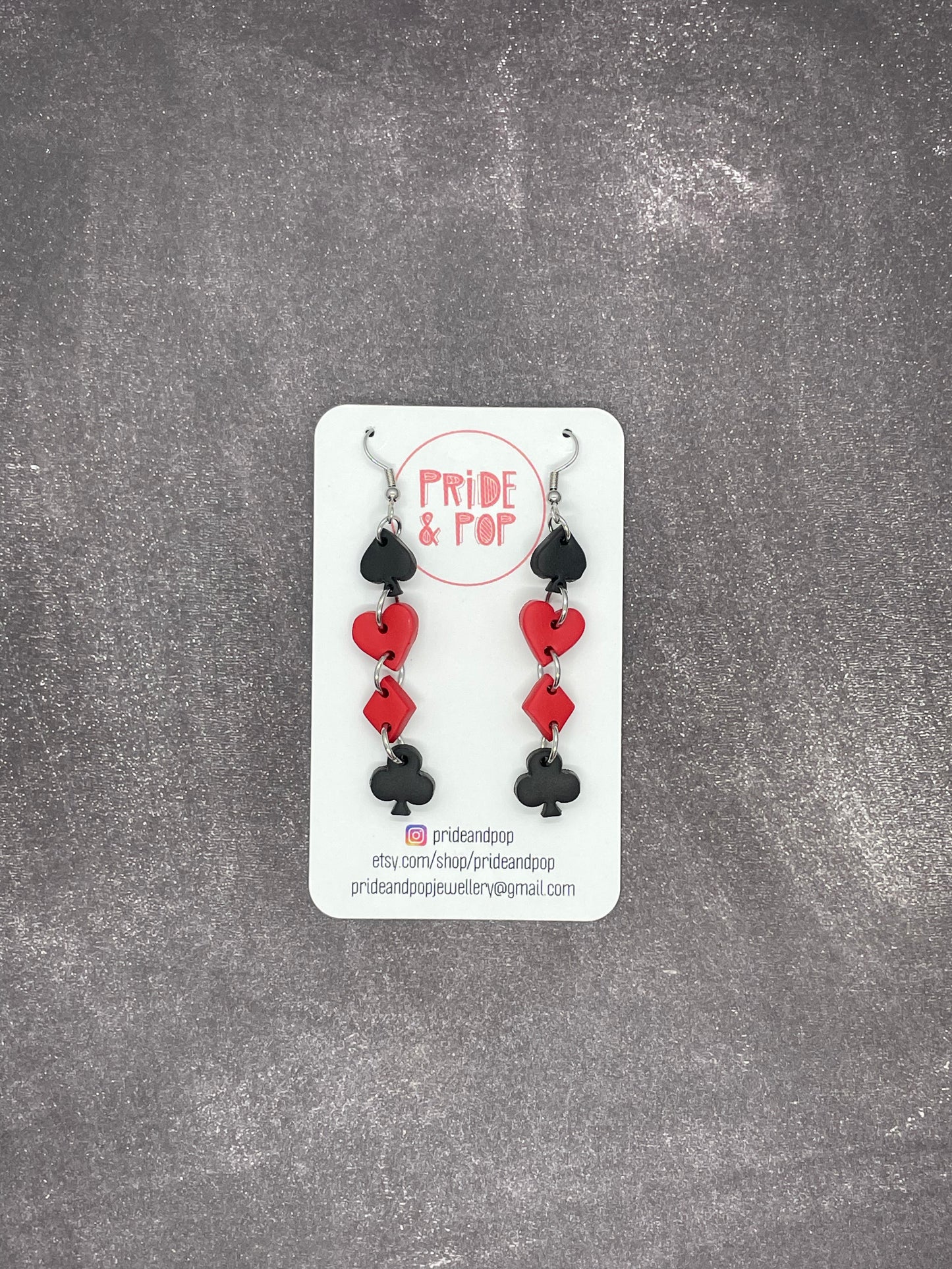 Bridge Card Game Suit Order Earrings