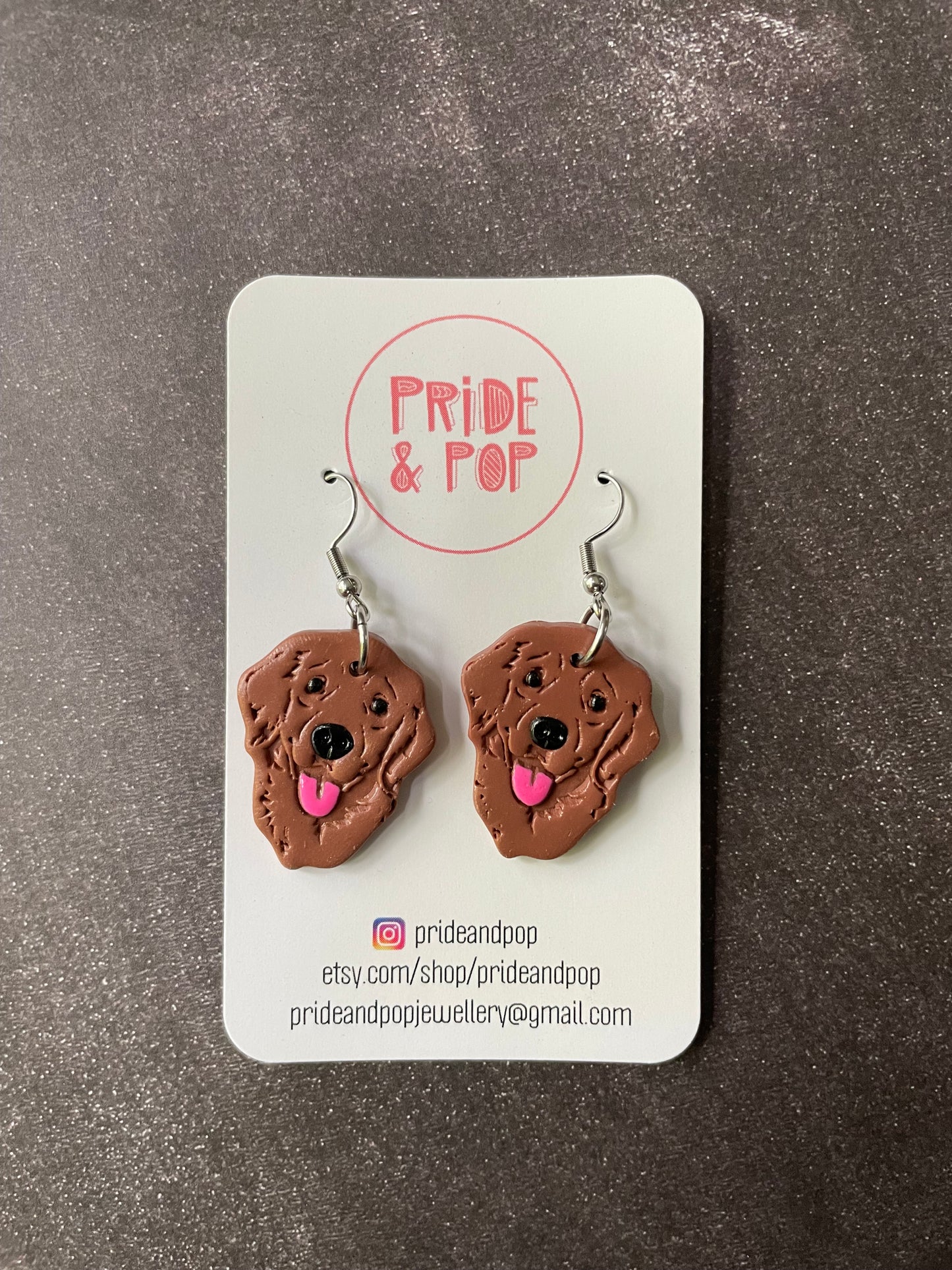 Custom Coloured Dog Earrings