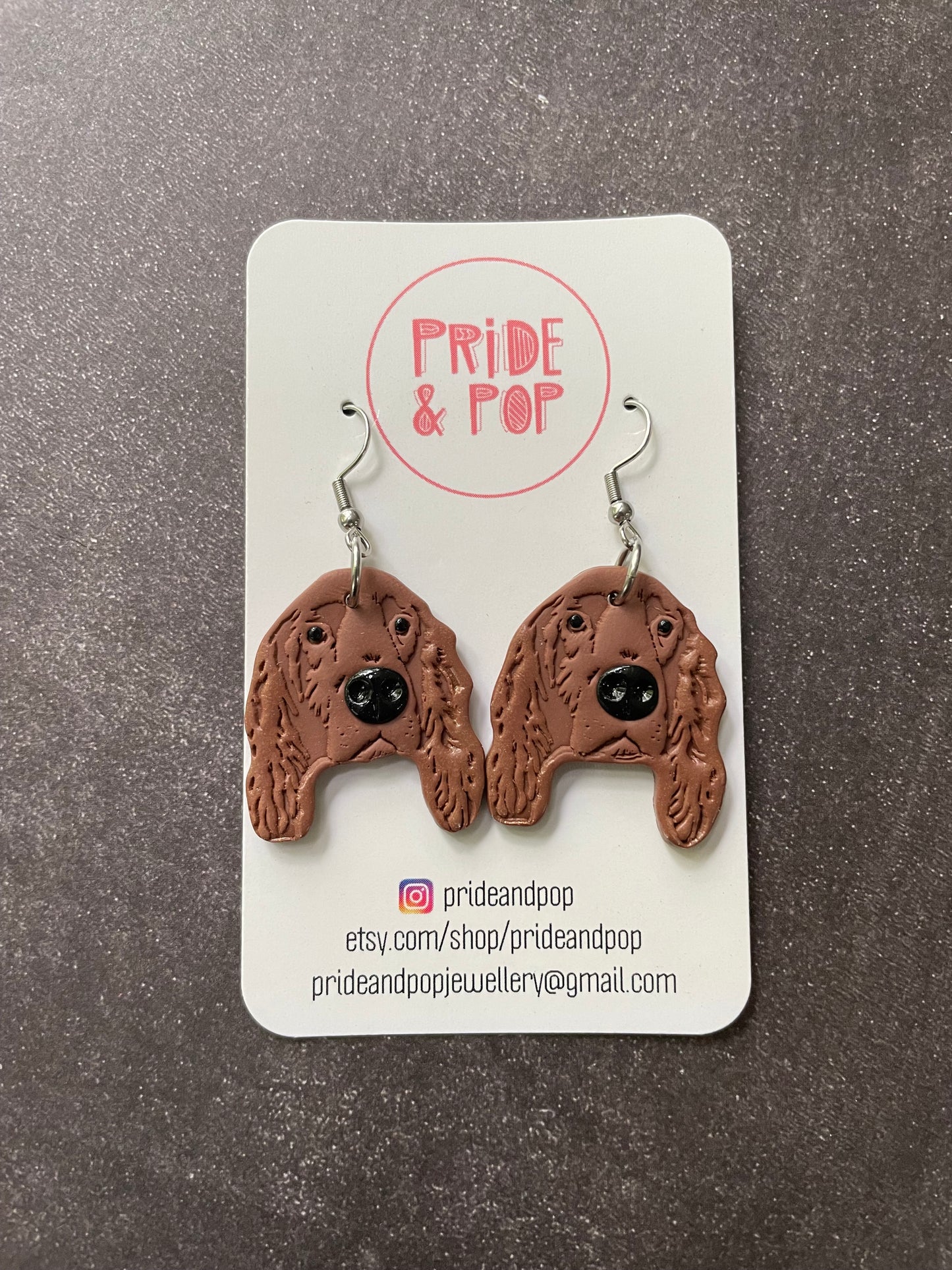 Custom Coloured Dog Earrings