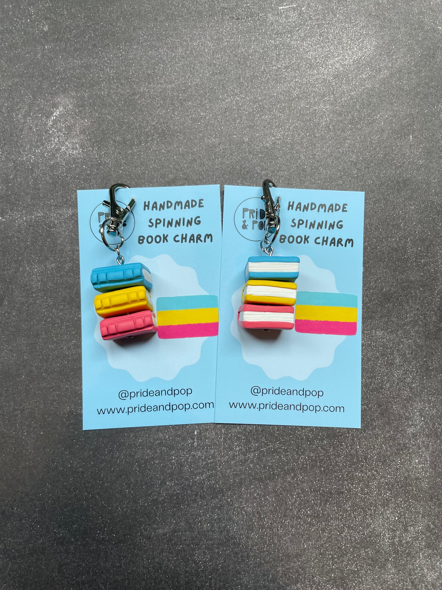 Pride Flag Spinning Book Charms