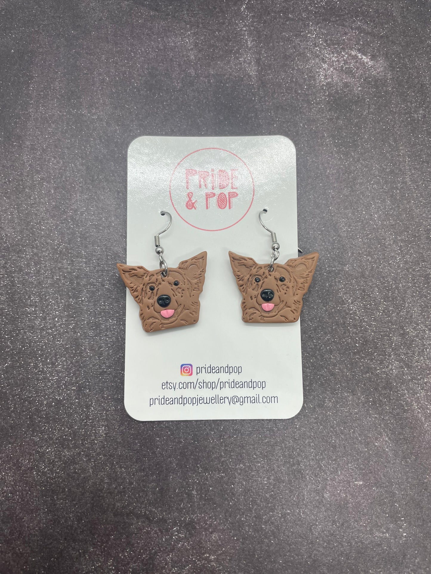 Custom Coloured Dog Earrings