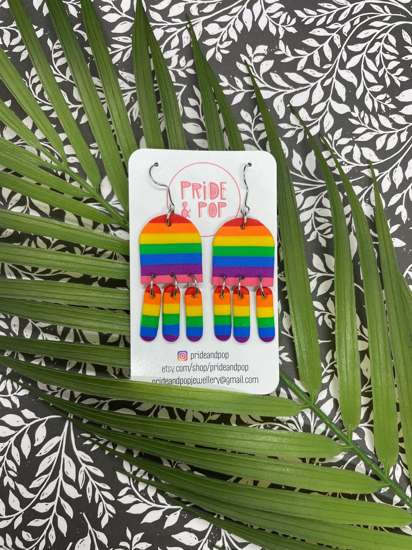 Rainbow Stripe Dangles