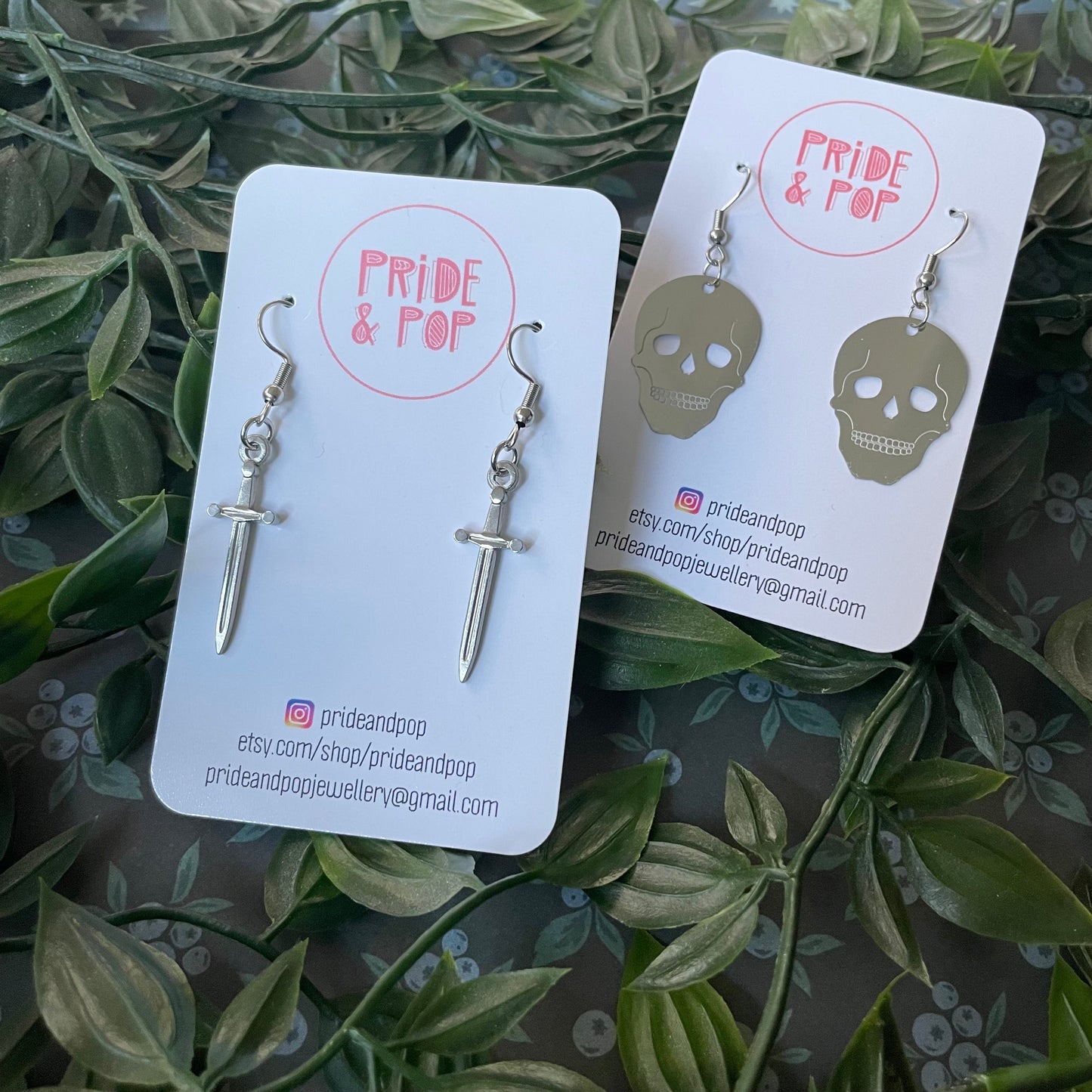 Stainless Steel Skull Dangles