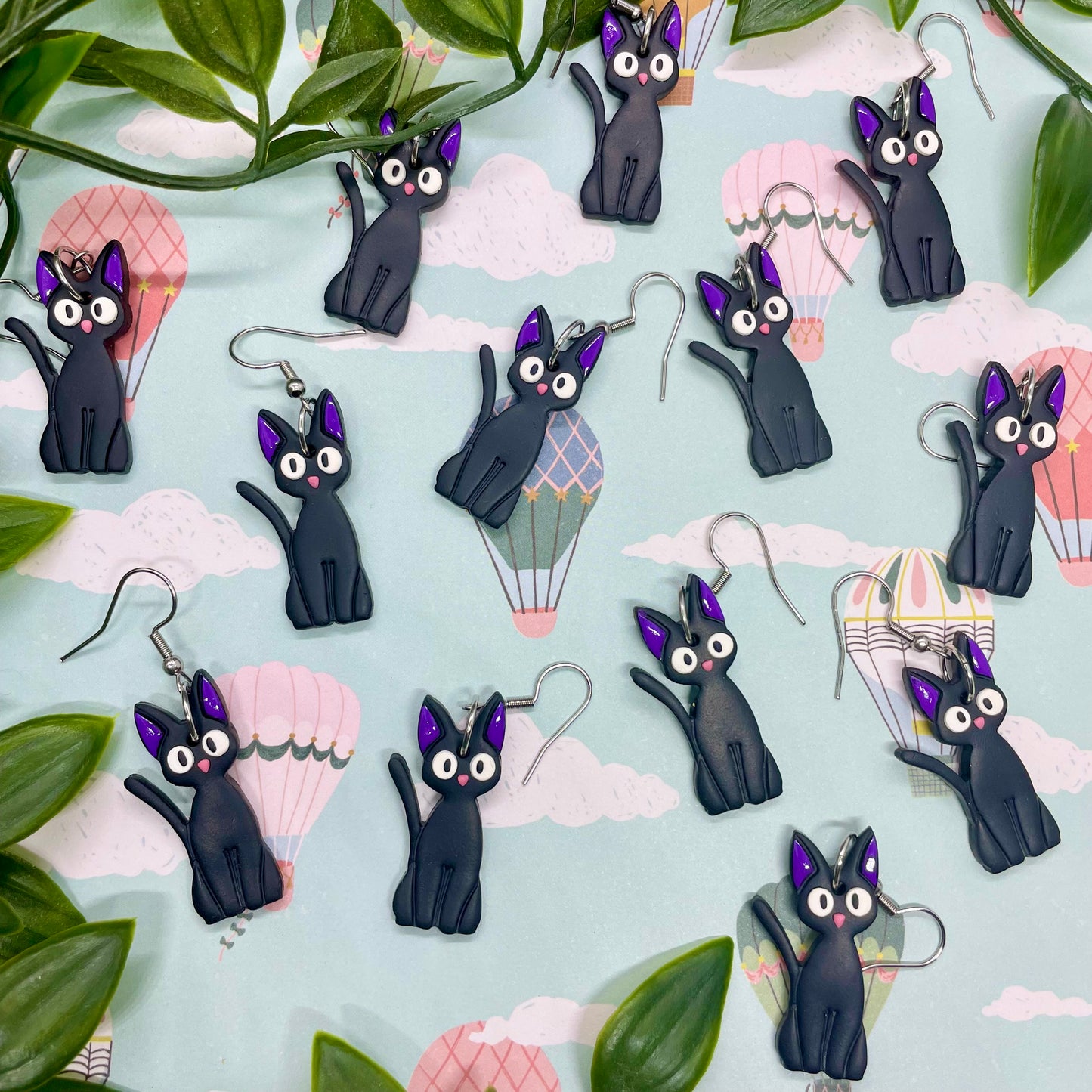 Jiji the Cat (Kiki’s Delivery Service) Ghibli Earrings - MADE TO ORDER