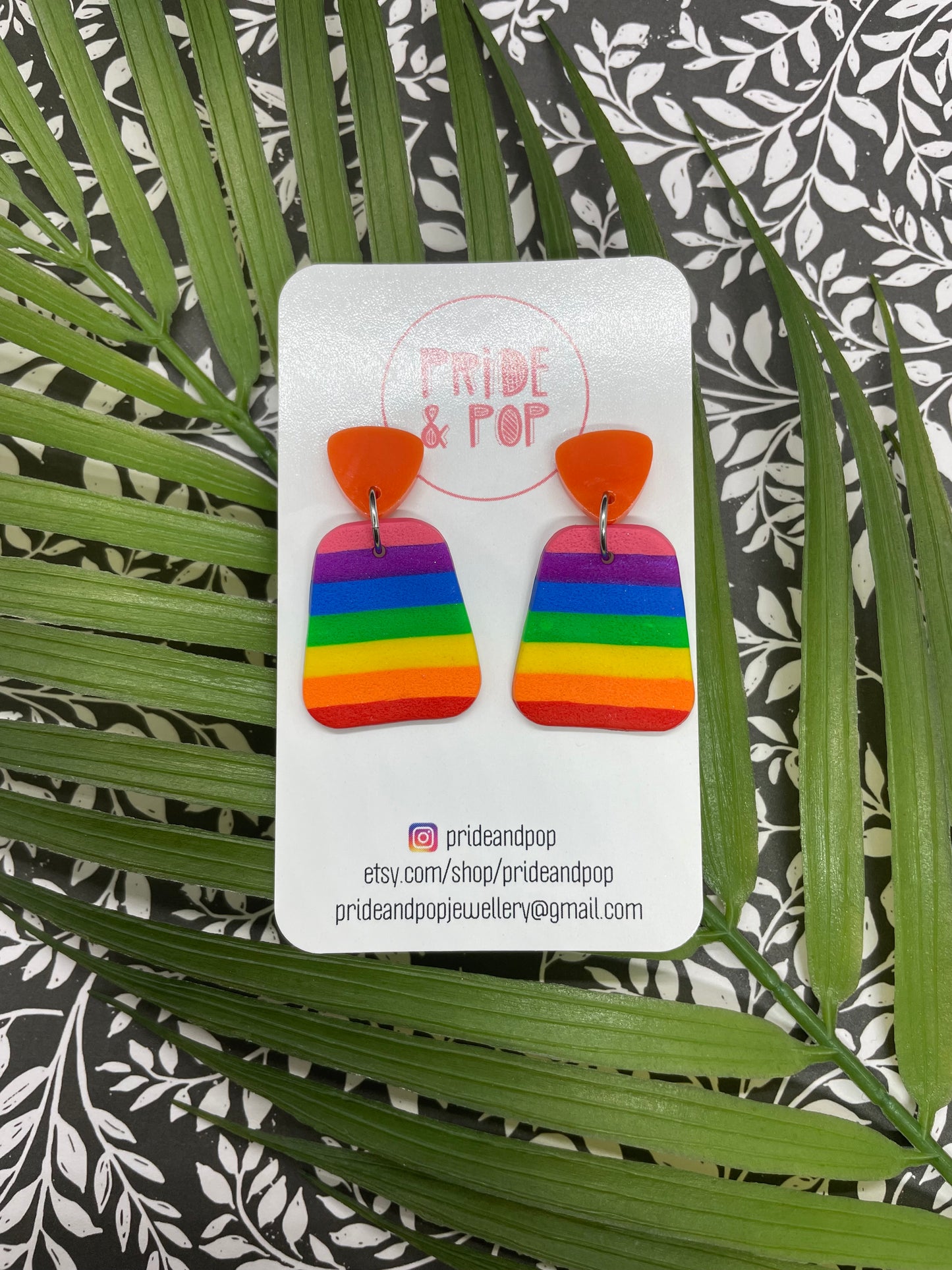 Rainbow Stripe Dangles