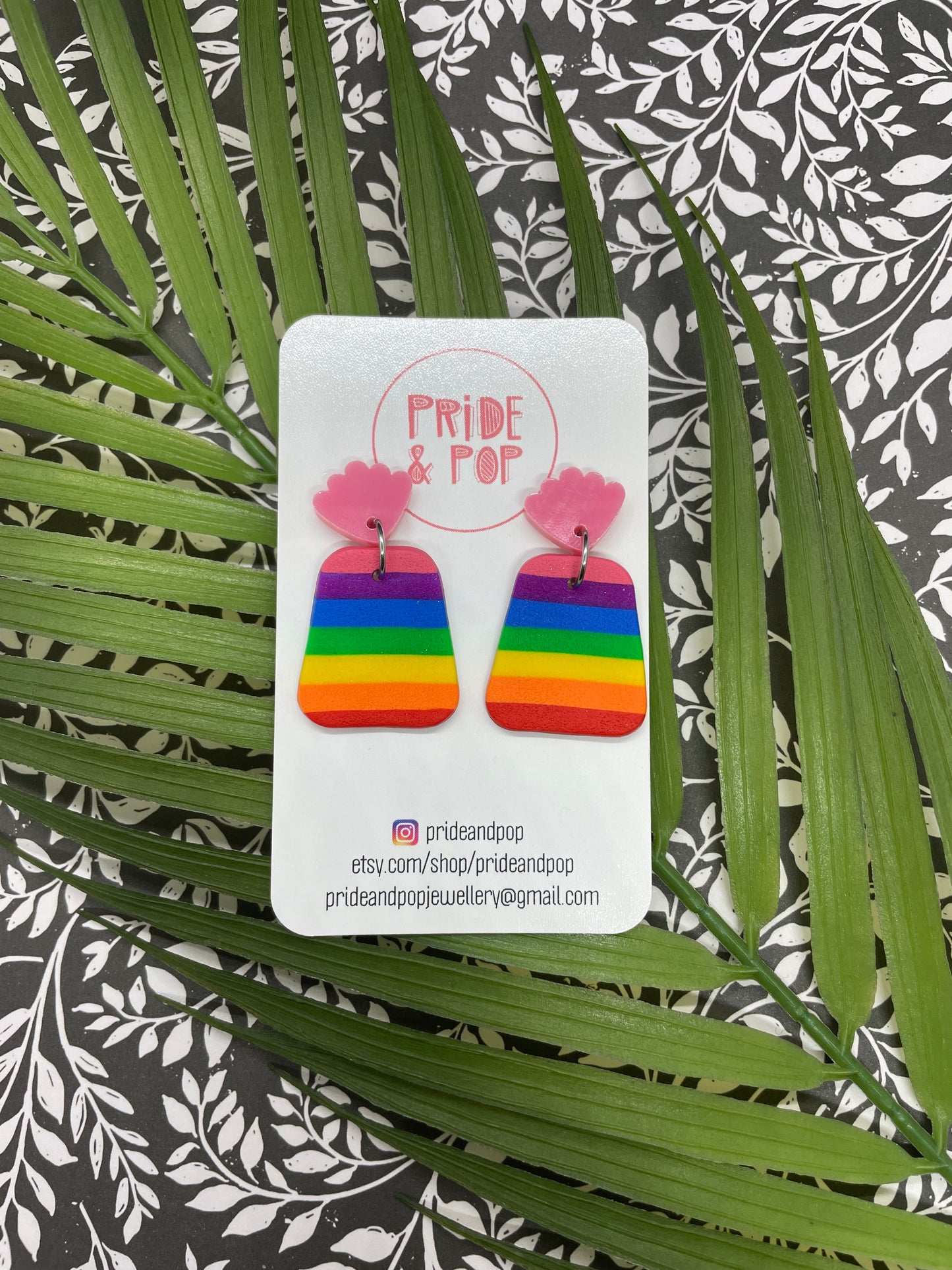 Rainbow Stripe Dangles