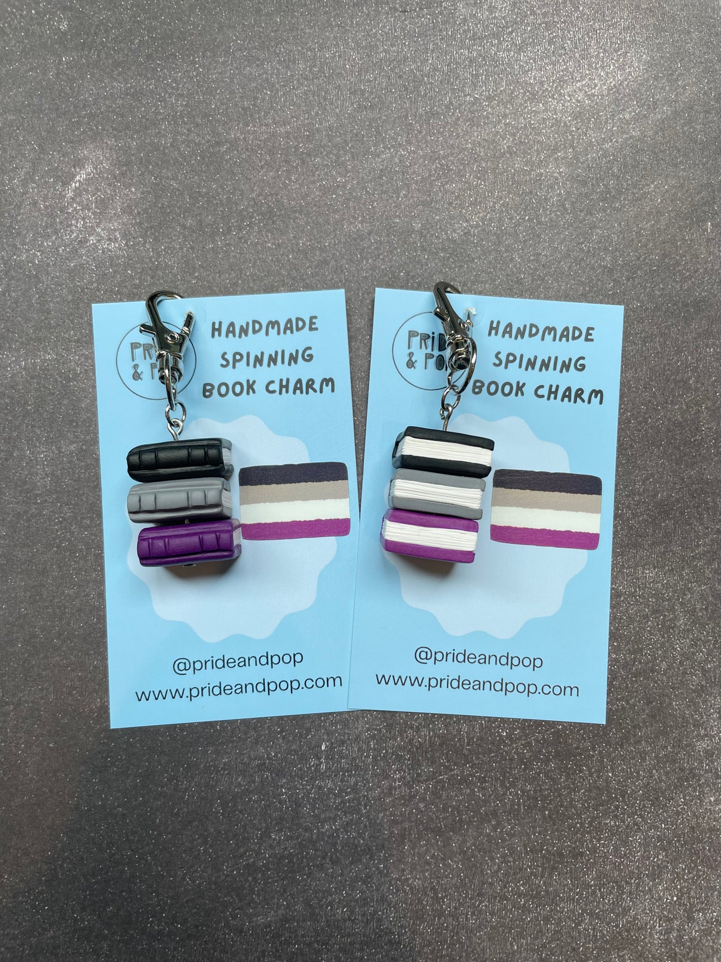 Pride Flag Spinning Book Charms