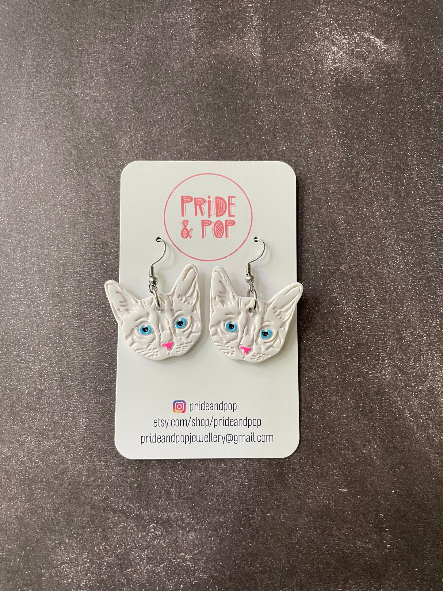 Cat Dangle Earrings - MADE TO ORDER