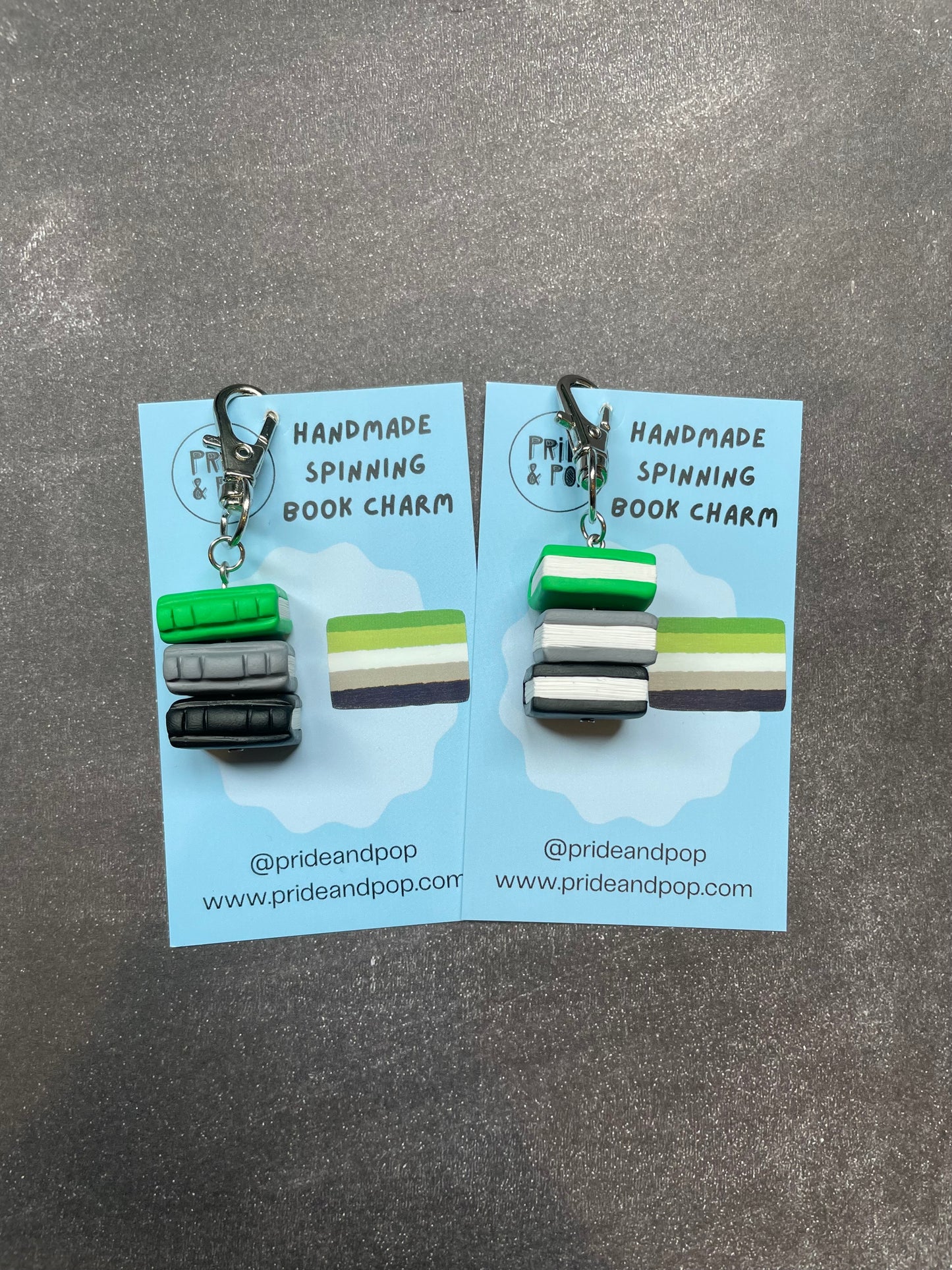 Pride Flag Spinning Book Charms