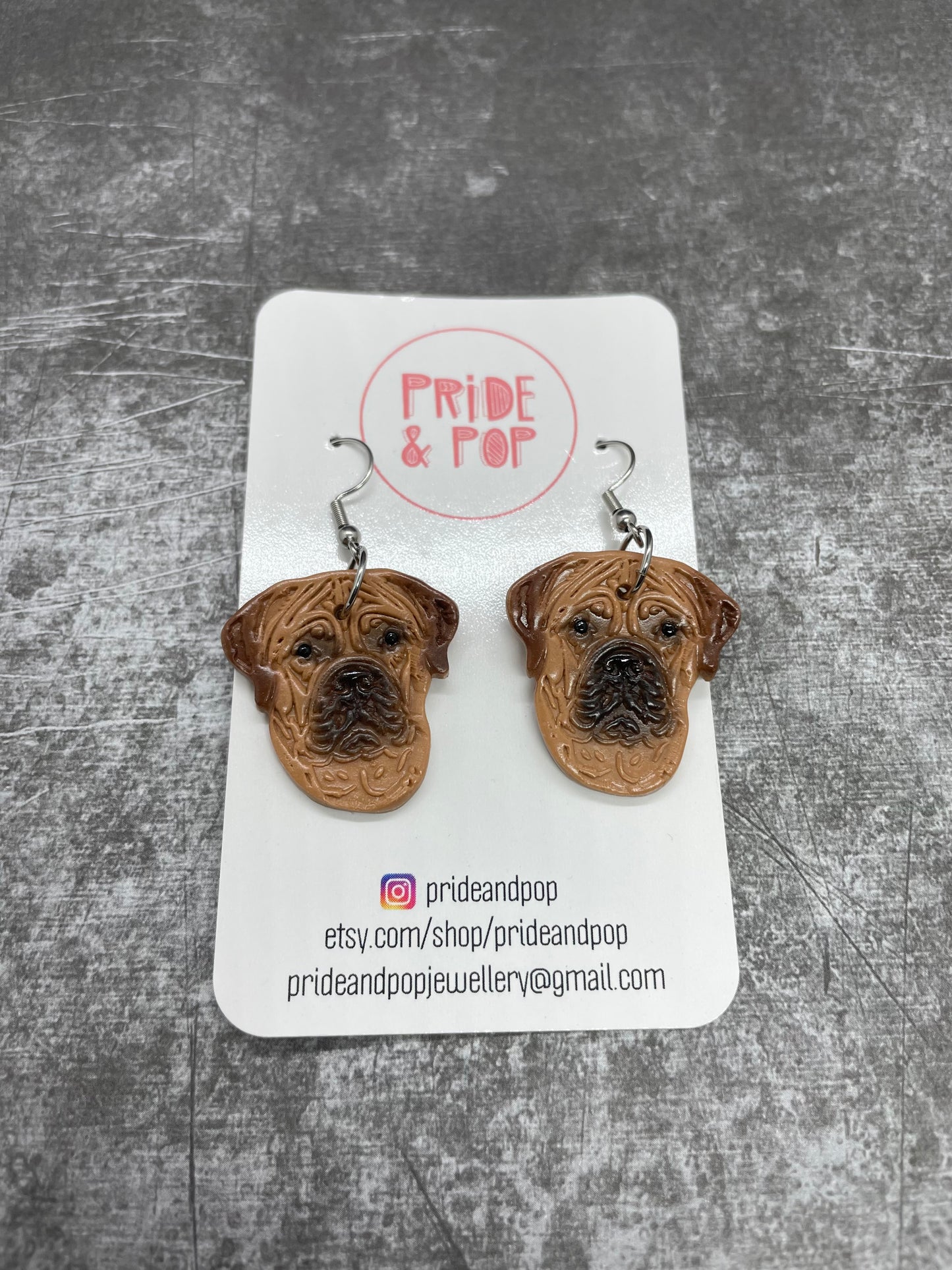 Custom Coloured Dog Earrings