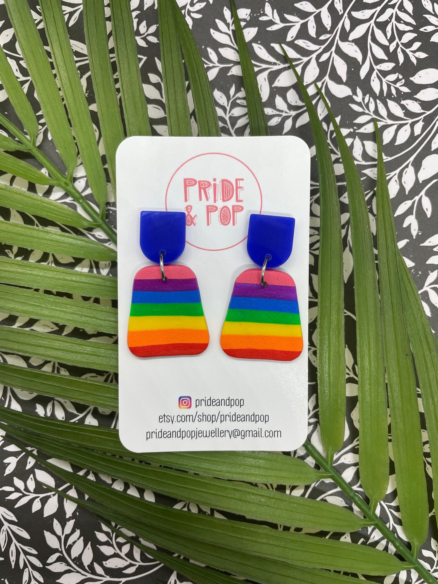 Rainbow Stripe Dangles