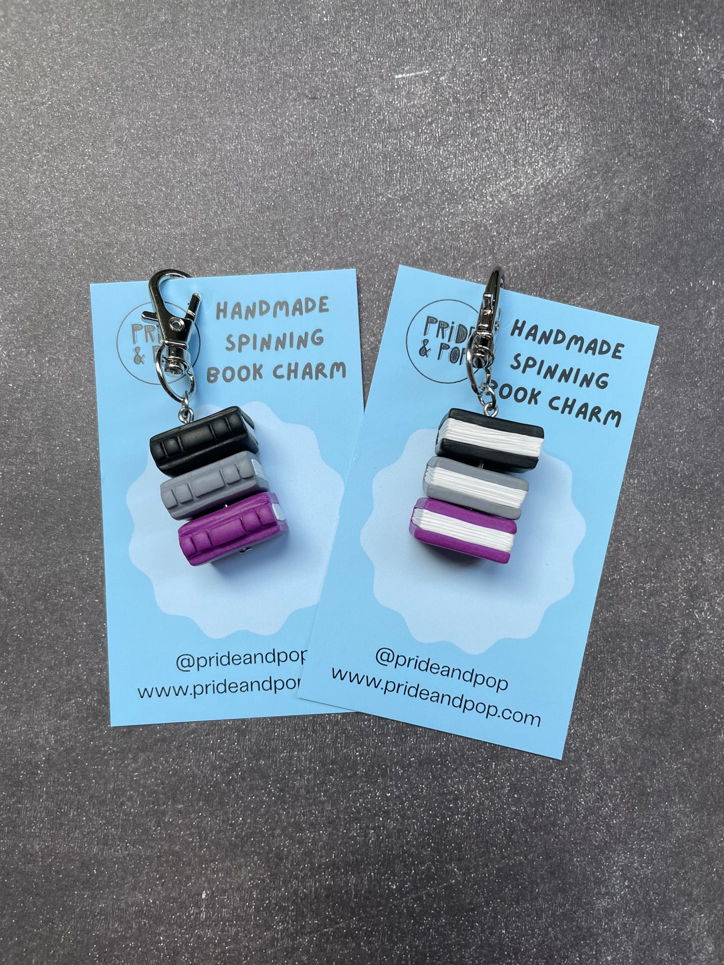 Pride Flag Spinning Book Charms