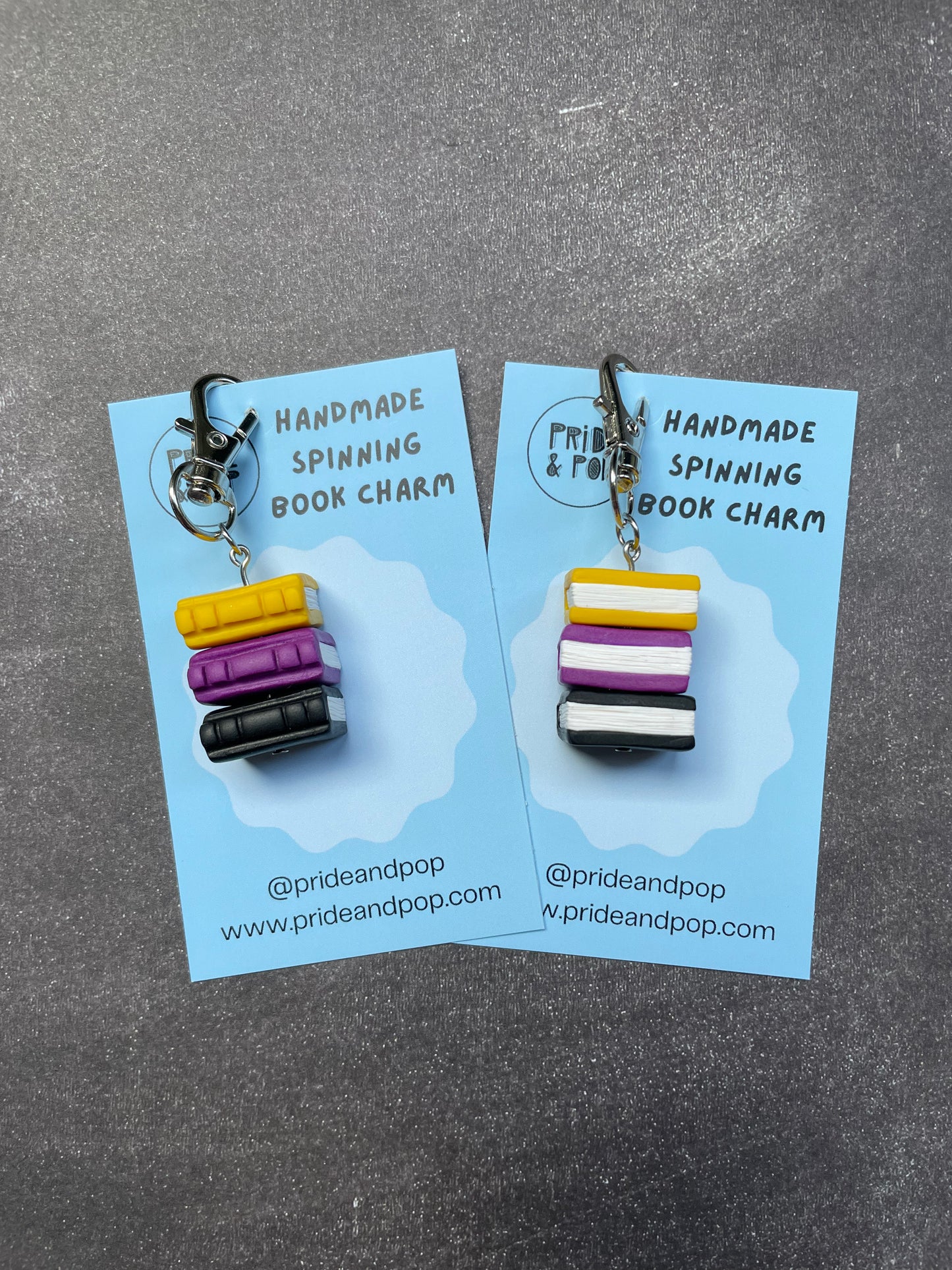 Pride Flag Spinning Book Charms