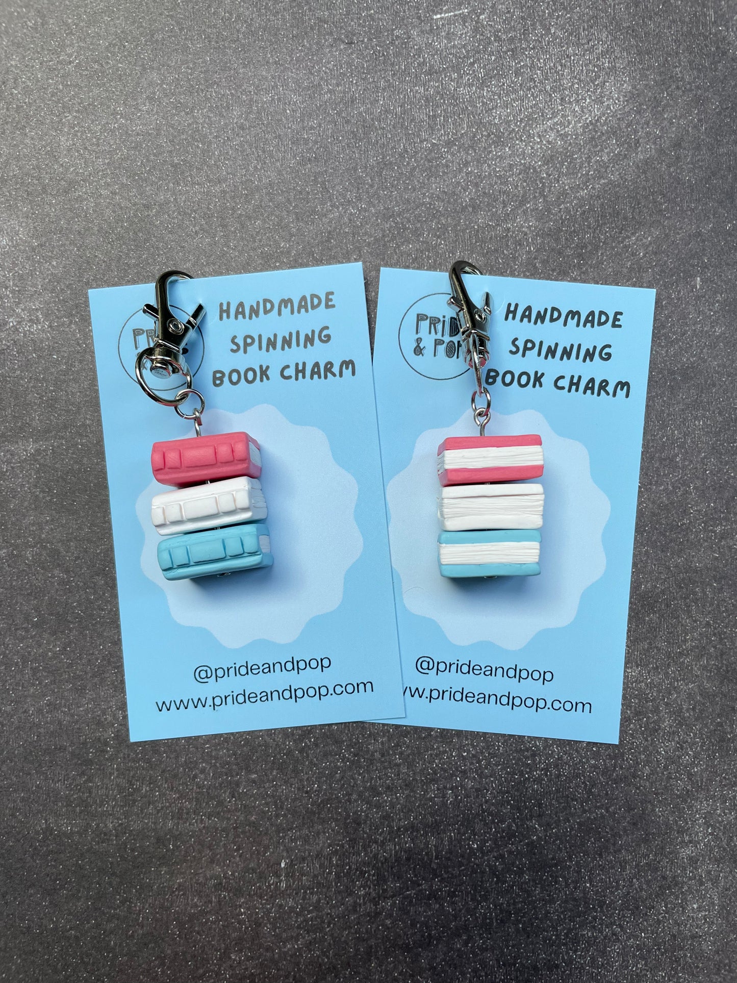 Pride Flag Spinning Book Charms