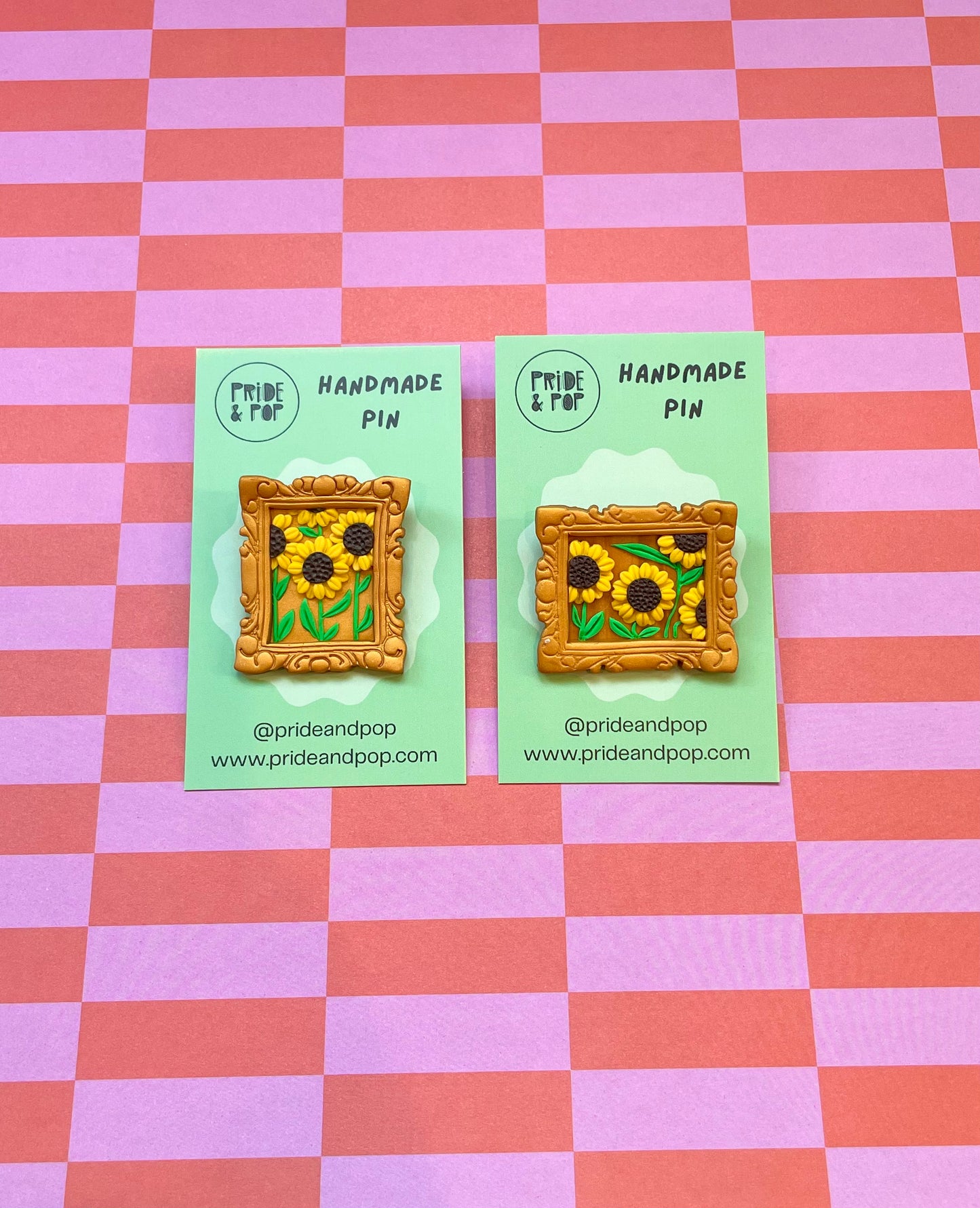 Sunflower Art Pin or Magnetic Brooch