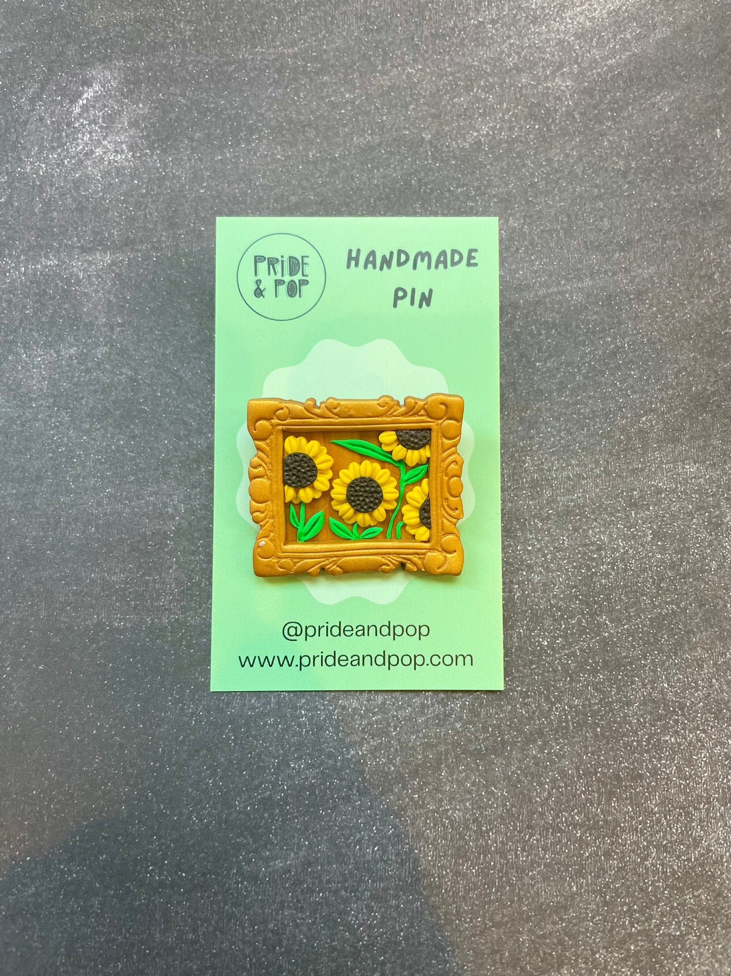 Sunflower Art Pin or Magnetic Brooch