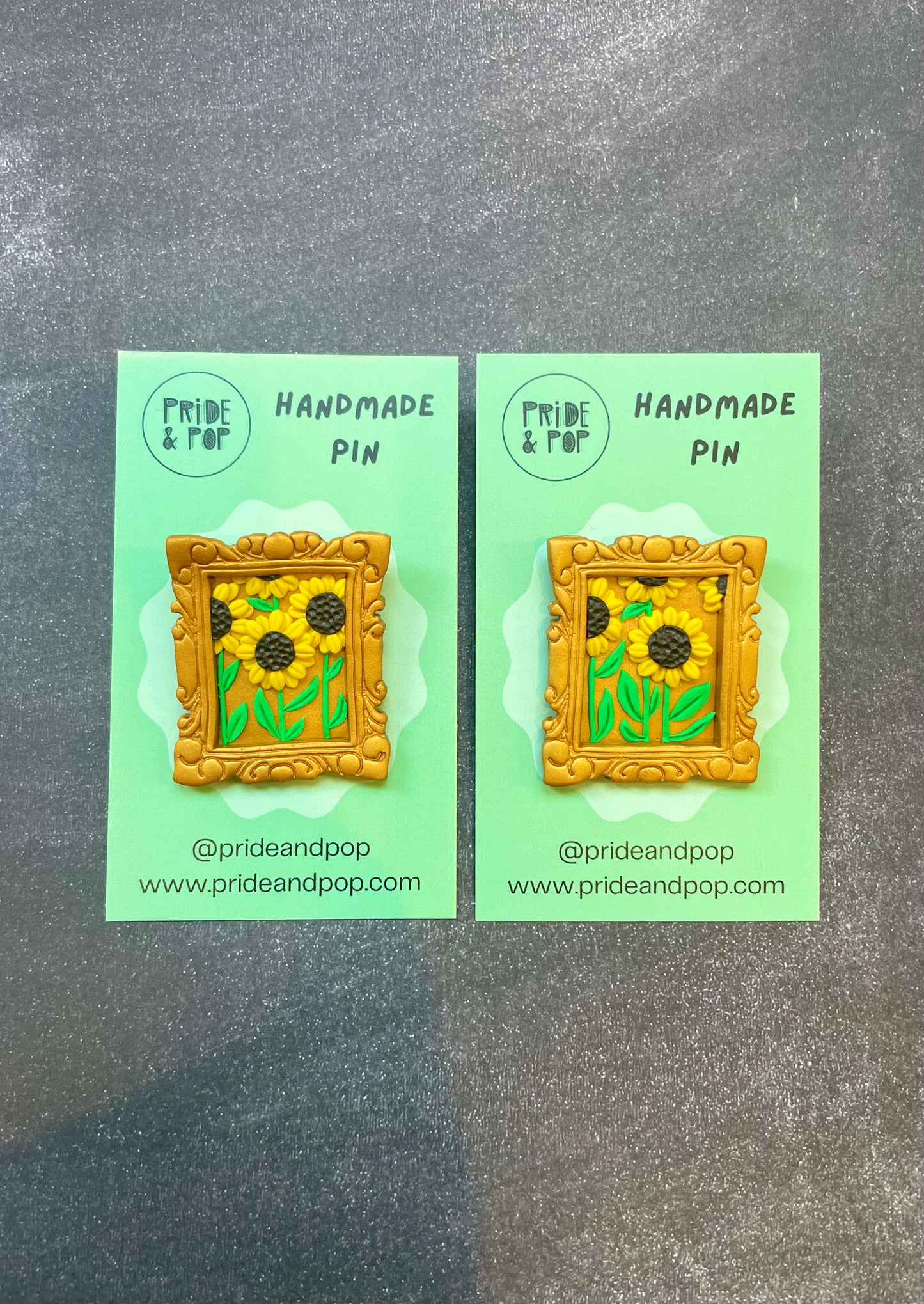 Sunflower Art Pin or Magnetic Brooch