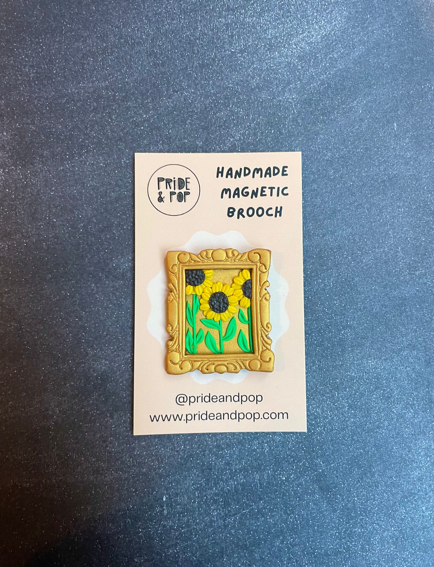 Sunflower Art Pin or Magnetic Brooch