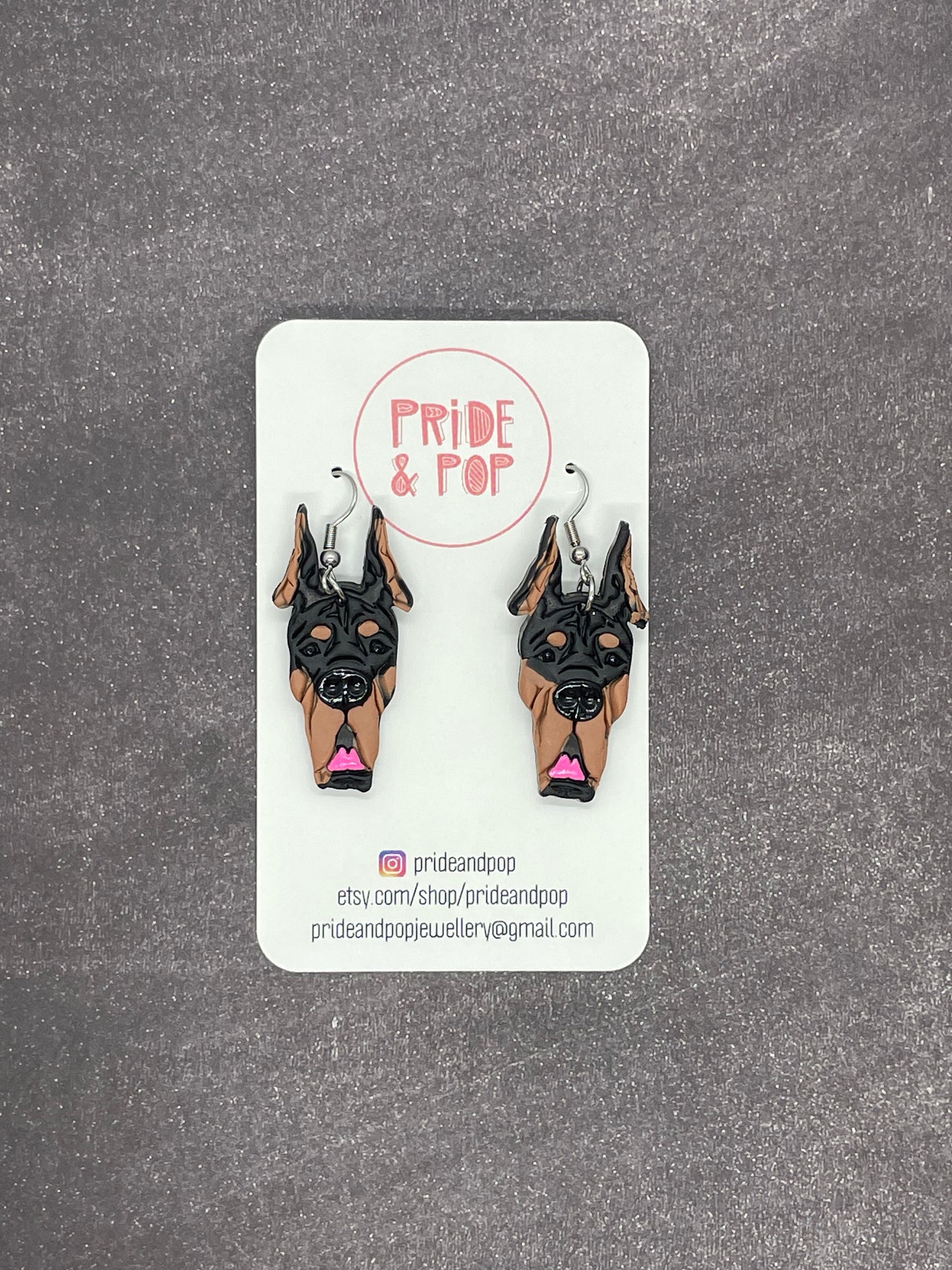 Custom Coloured Dog Earrings