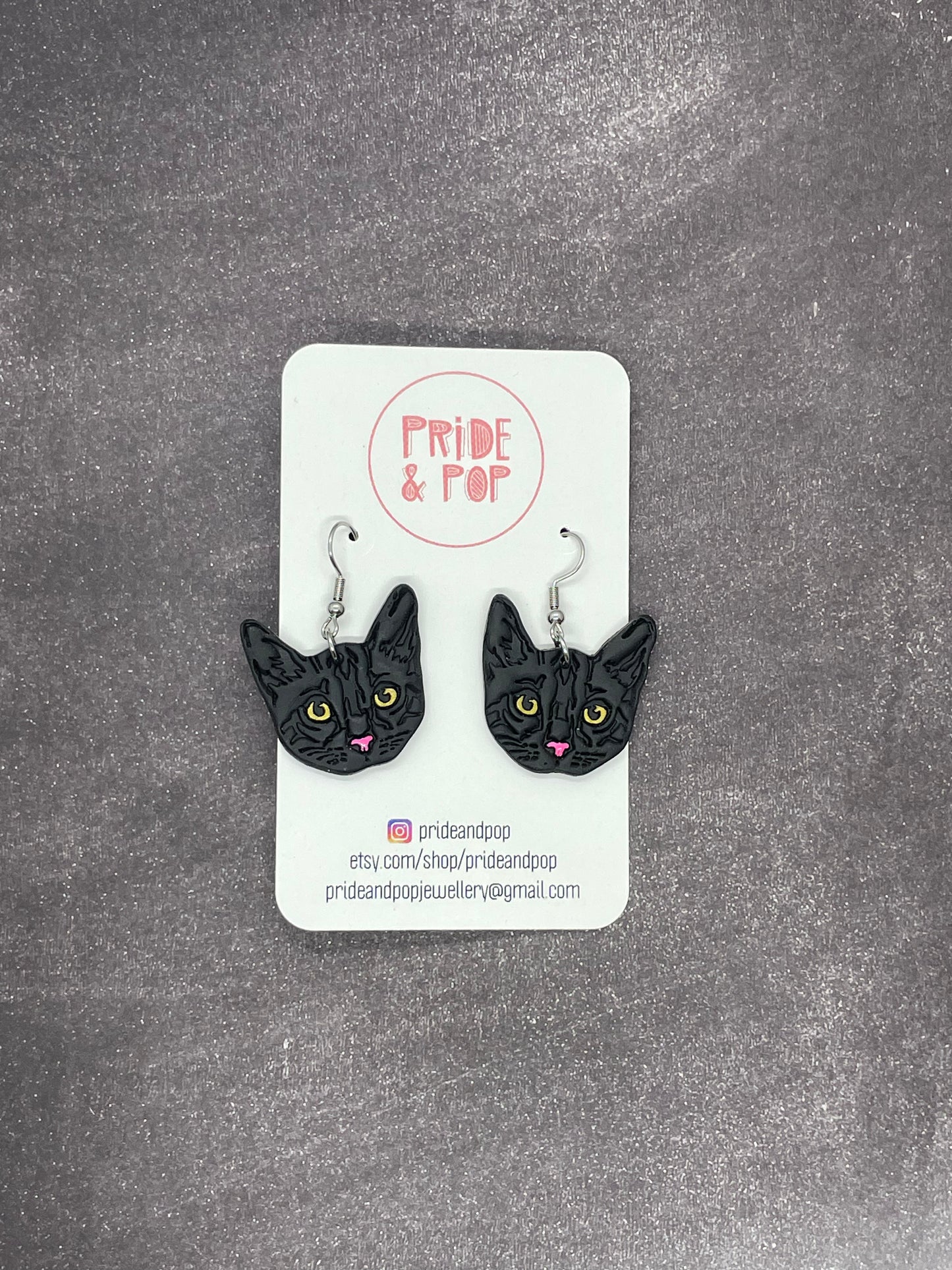 Cat Dangle Earrings - MADE TO ORDER