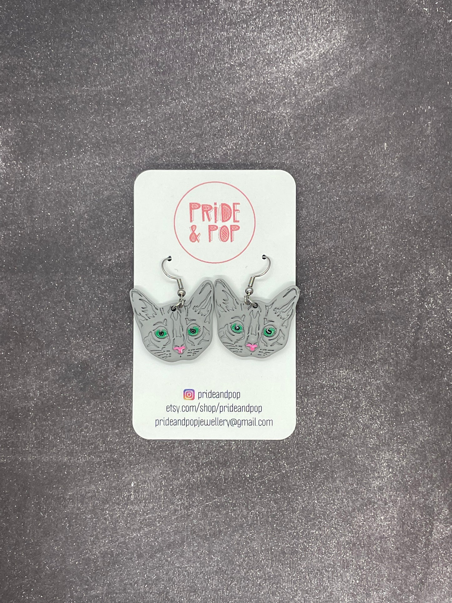 Cat Dangle Earrings - MADE TO ORDER