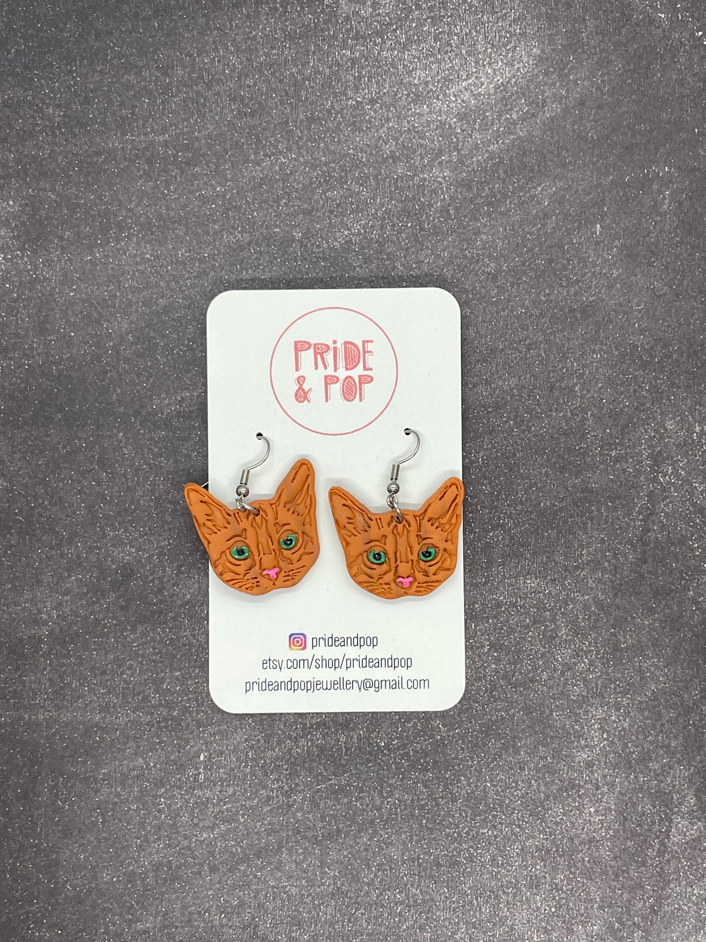 Cat Dangle Earrings - MADE TO ORDER