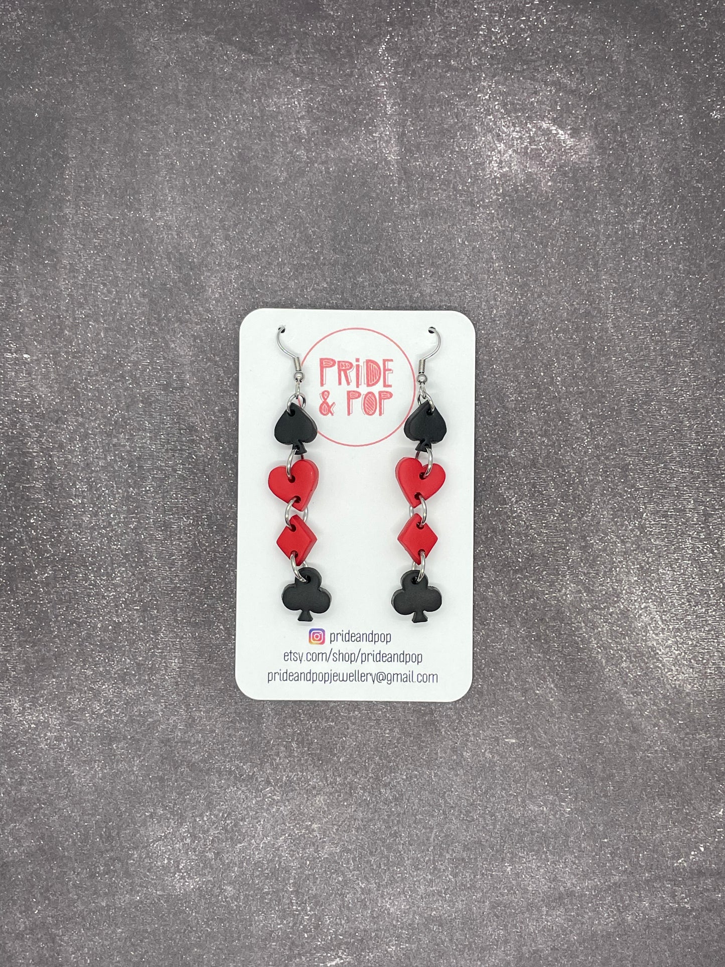 Bridge Card Game Suit Order Earrings