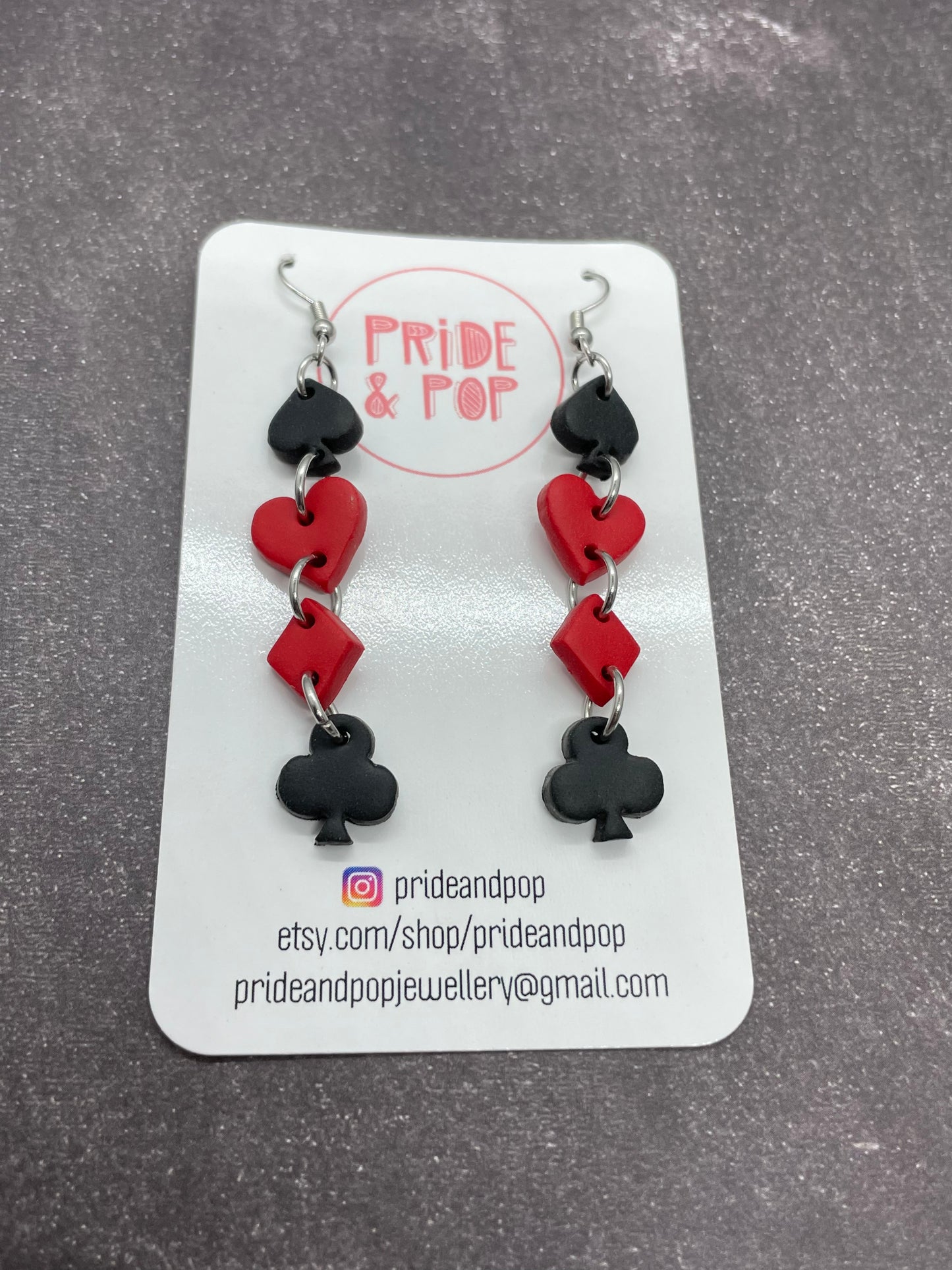 Bridge Card Game Suit Order Earrings