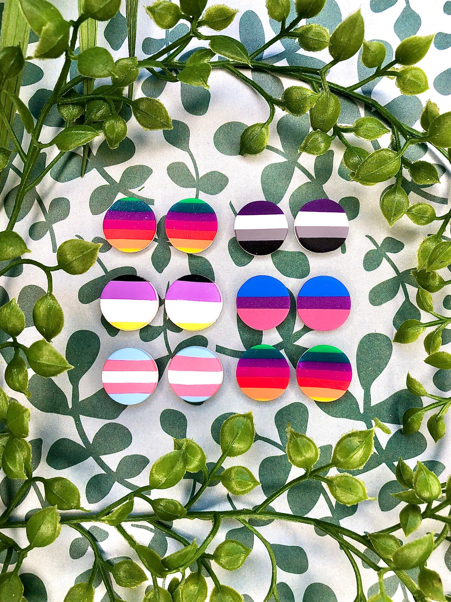 Queer LGBT+ Flag Studs